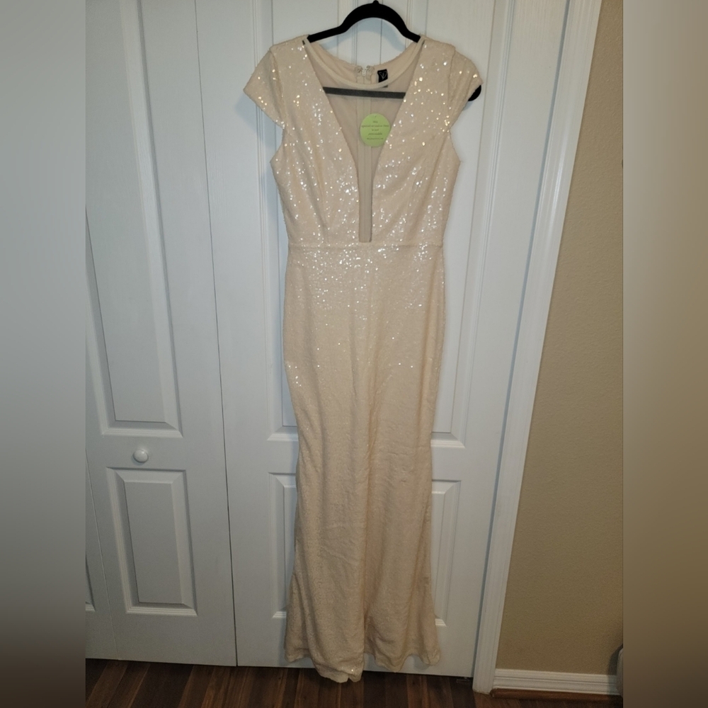 Elegant Ivory Sequin Dress